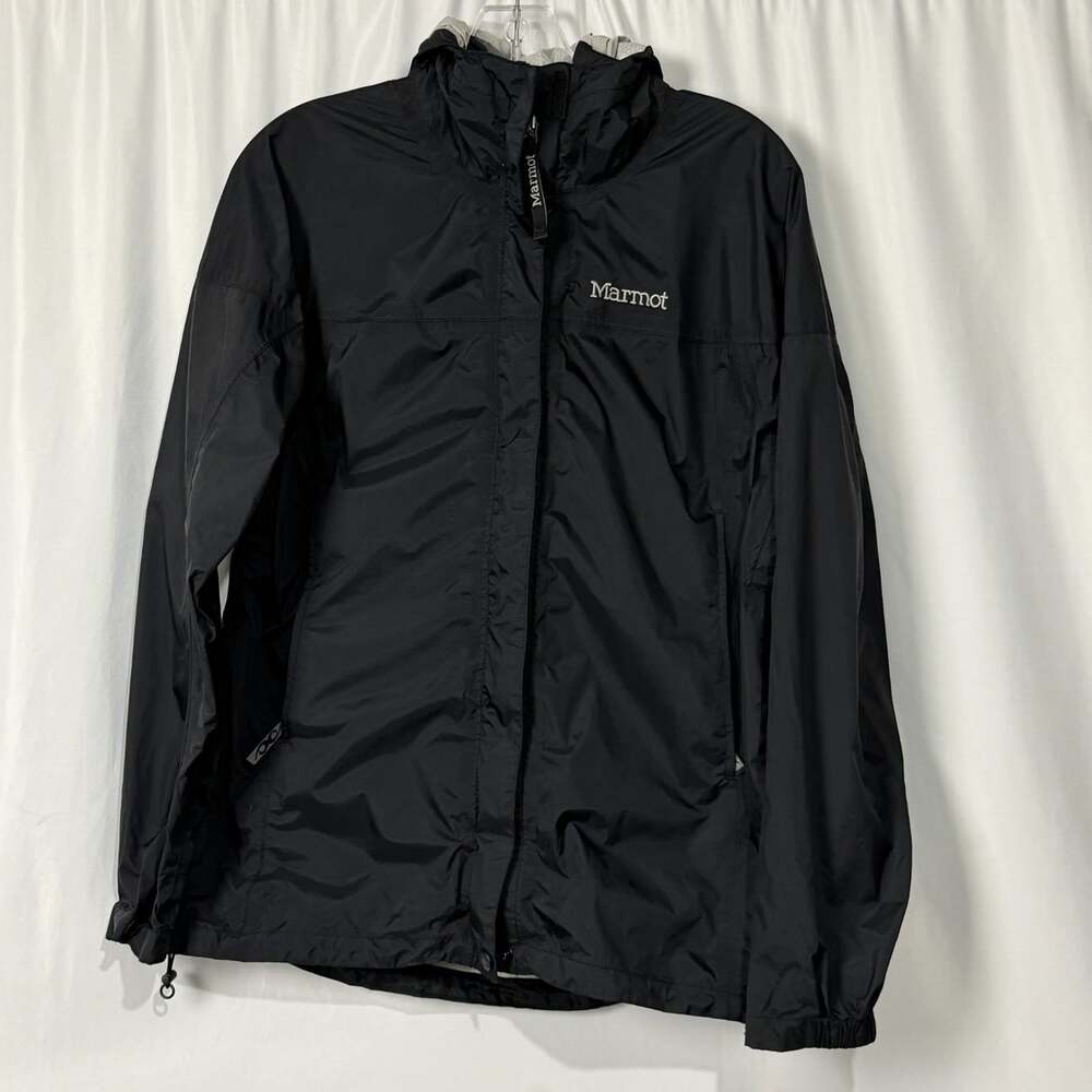 Marmot Women's Medium PreCip Eco Black Hooded Rain Jacket Shell